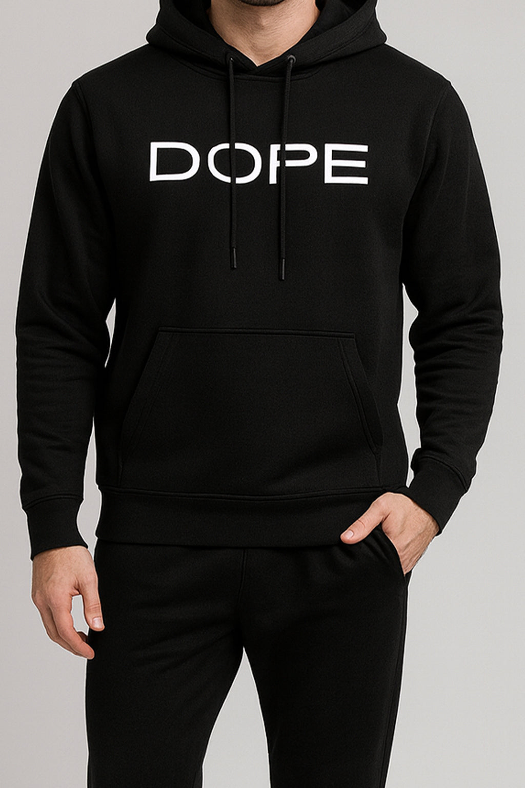 DOPE Minimal Hoodie — Jet Black (Unisex)