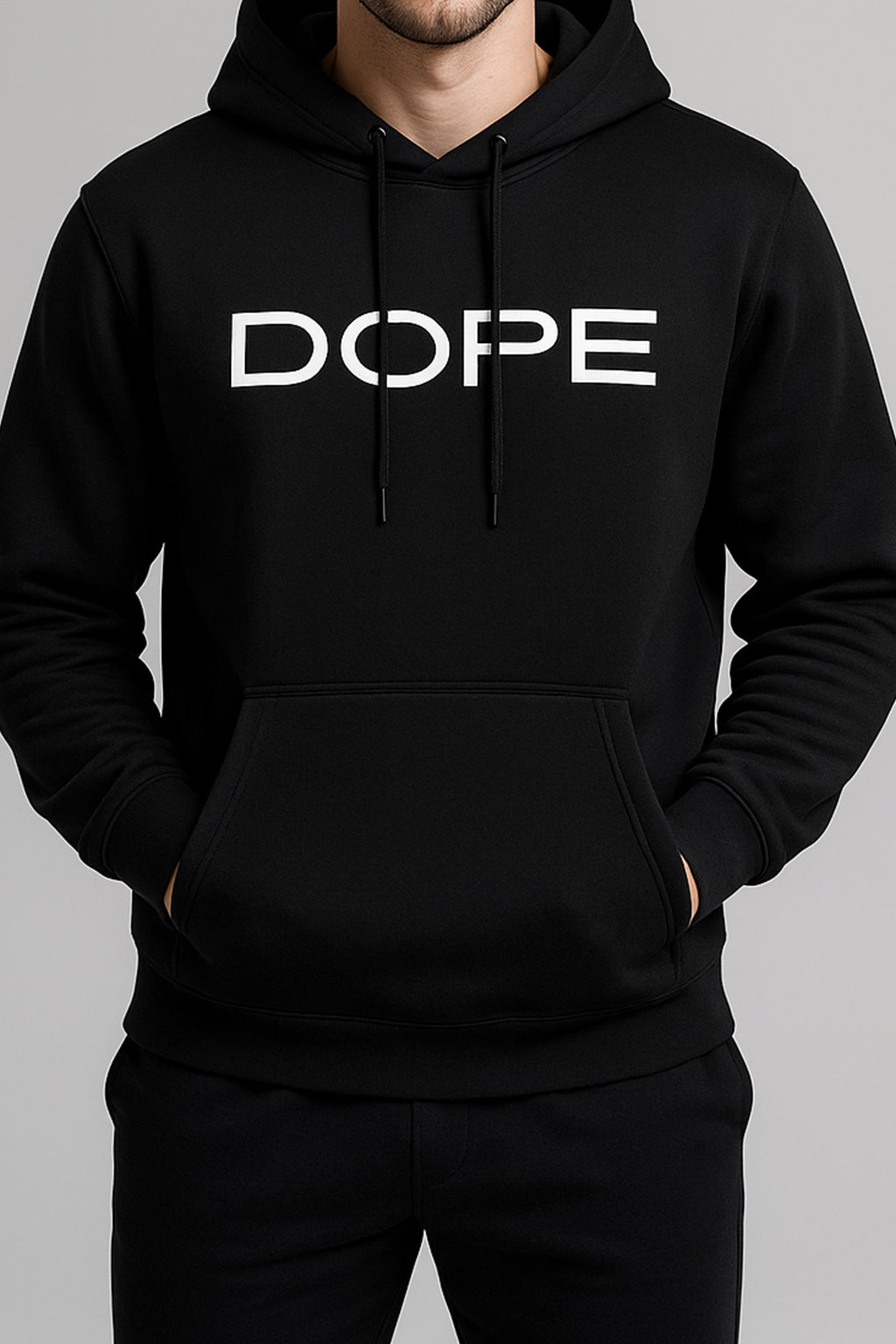 DOPE Minimal Hoodie — Jet Black (Unisex)