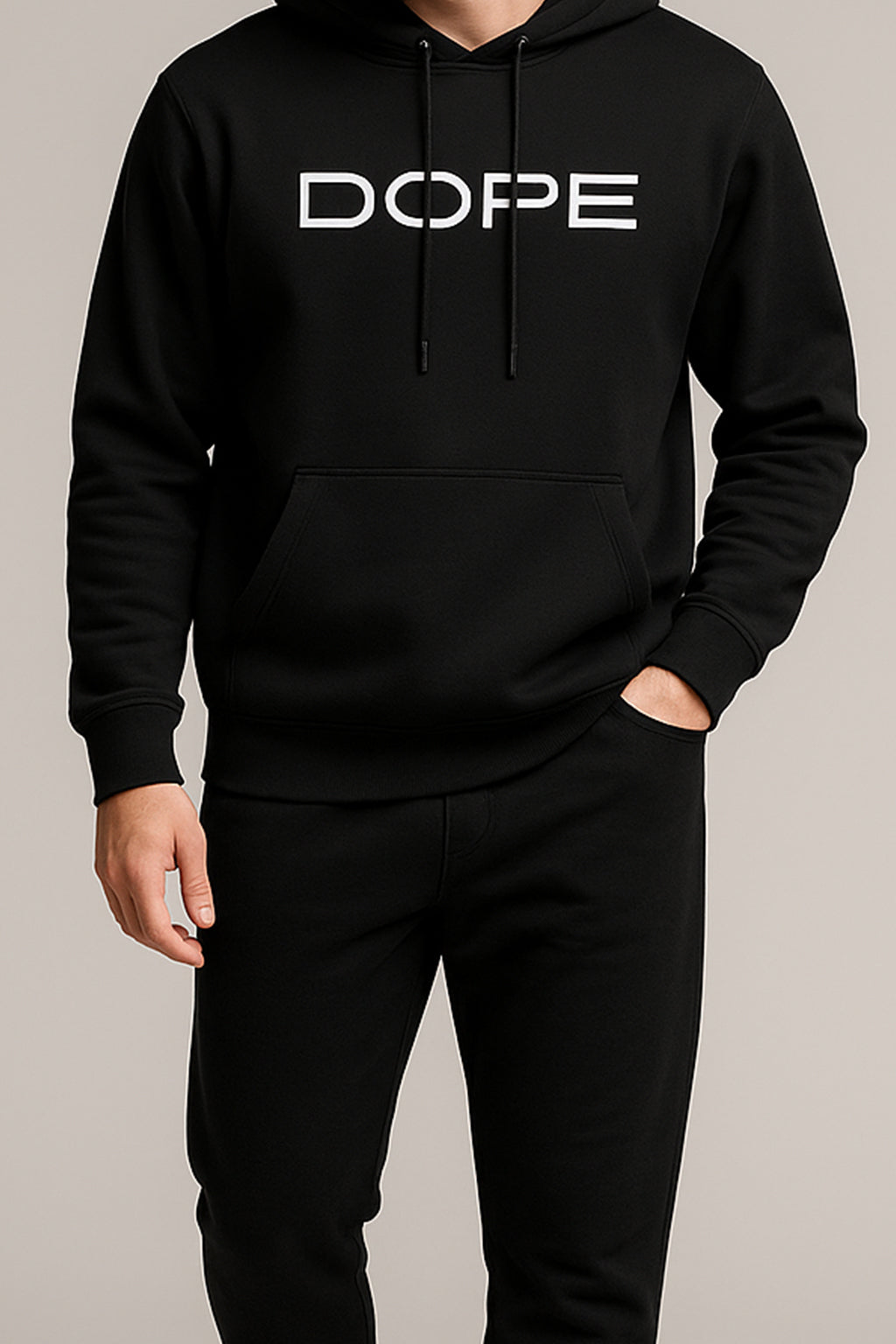 DOPE Minimal Hoodie — Jet Black (Unisex)