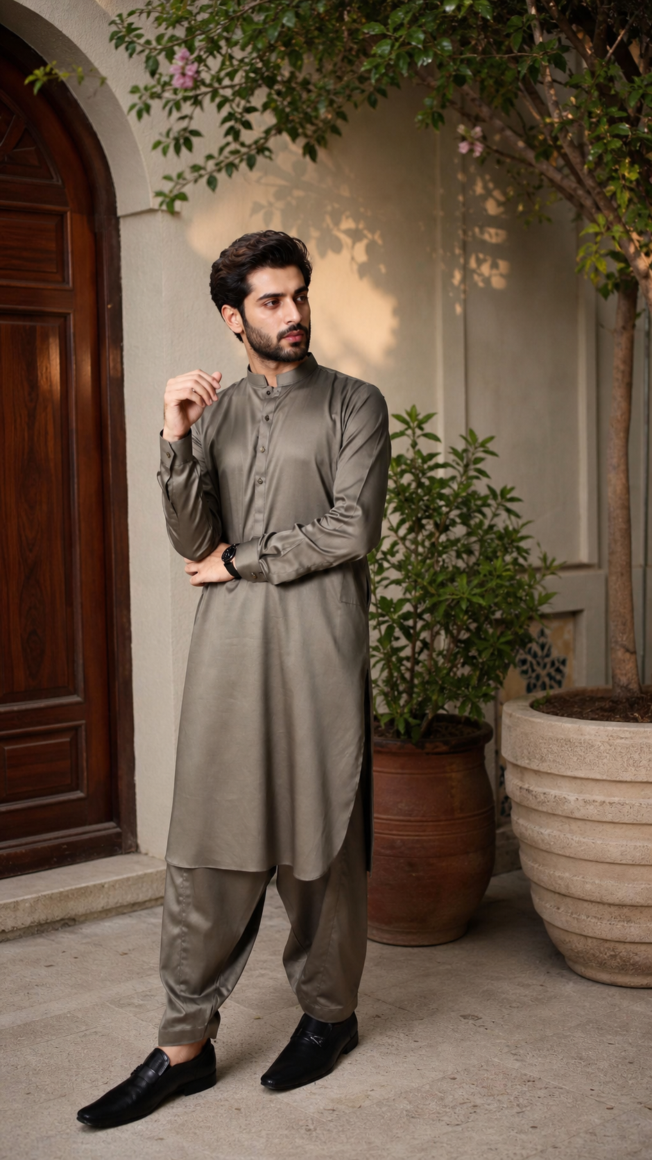 Khaki Kameez Shalwar