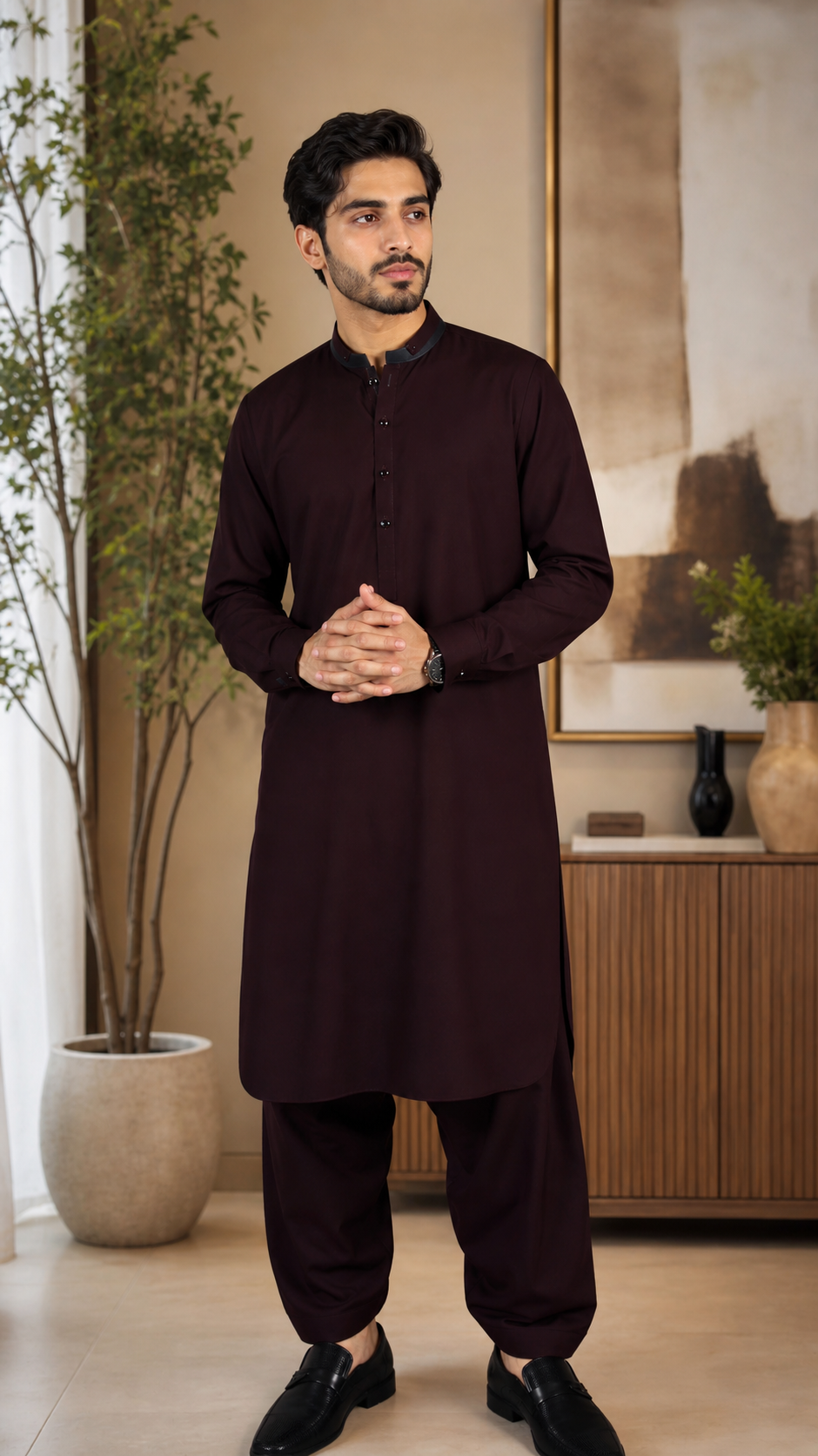 Maroon Kameez Shalwar