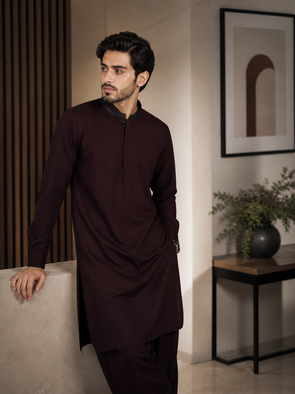 Maroon Kameez Shalwar