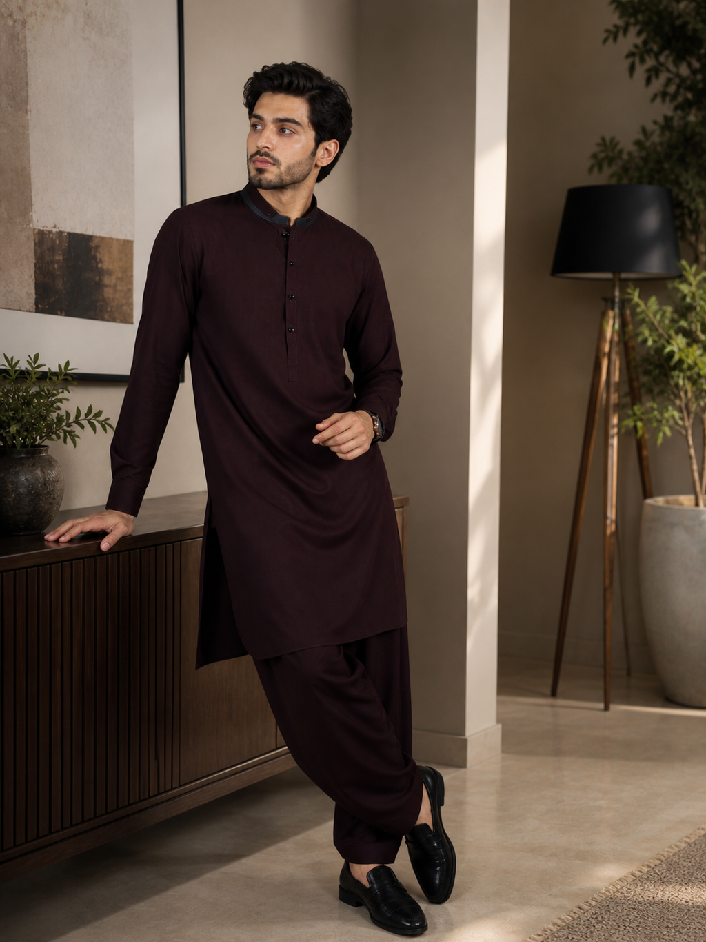 Maroon Kameez Shalwar