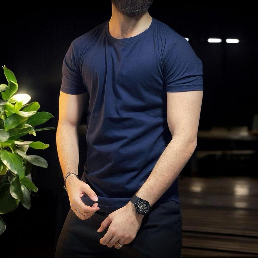 Men’s Navy Jersey Tee — Premium Softness