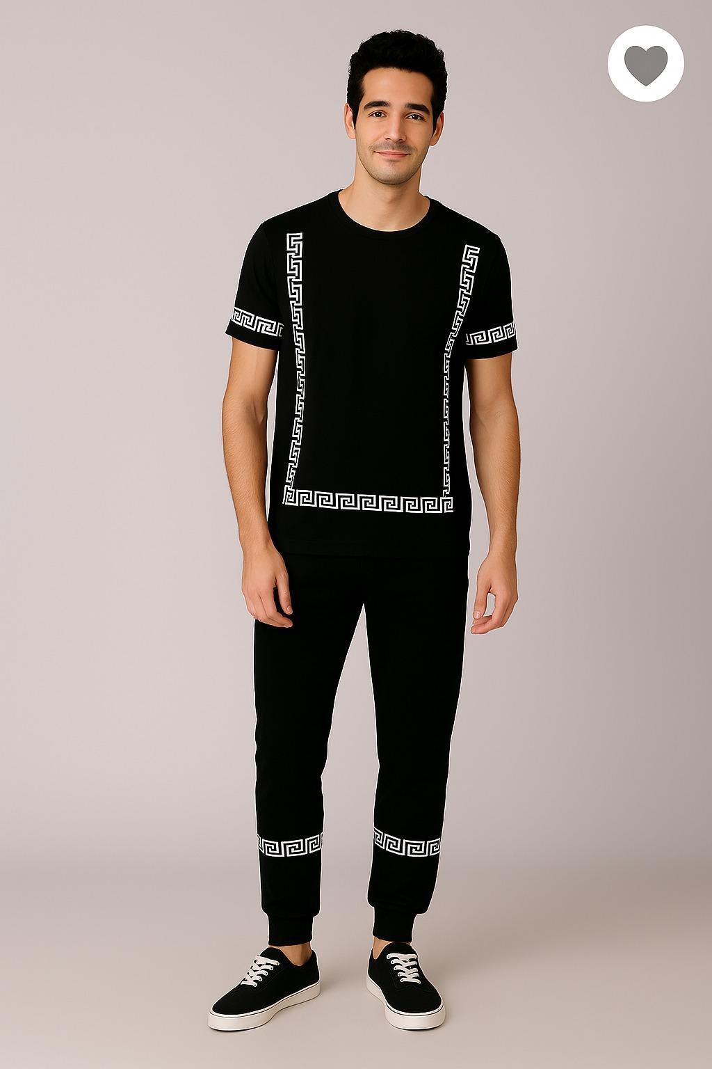 2 Pcs Men's Micro Interlock Printed Track Suit